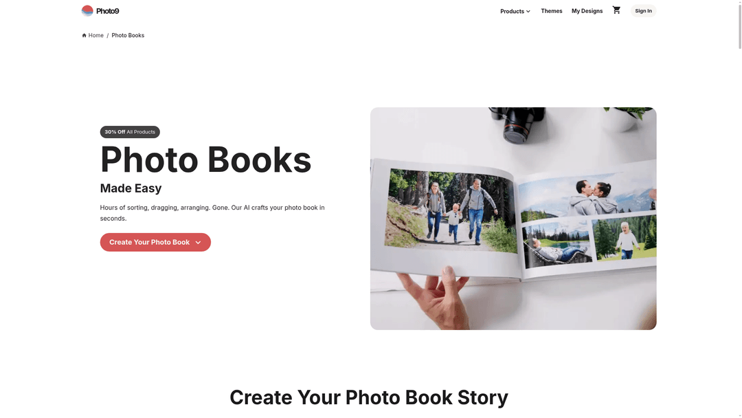 Photo9 photo books website screenshot
